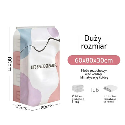 🧳 3 artykułów za jedyne 99 zł 💨 Duże, wyciskane worki próżniowe do przechowywania: Nie wymagają pompki, są szczelne, idealne do oszczędzania miejsca w walizce i w domu ✈️