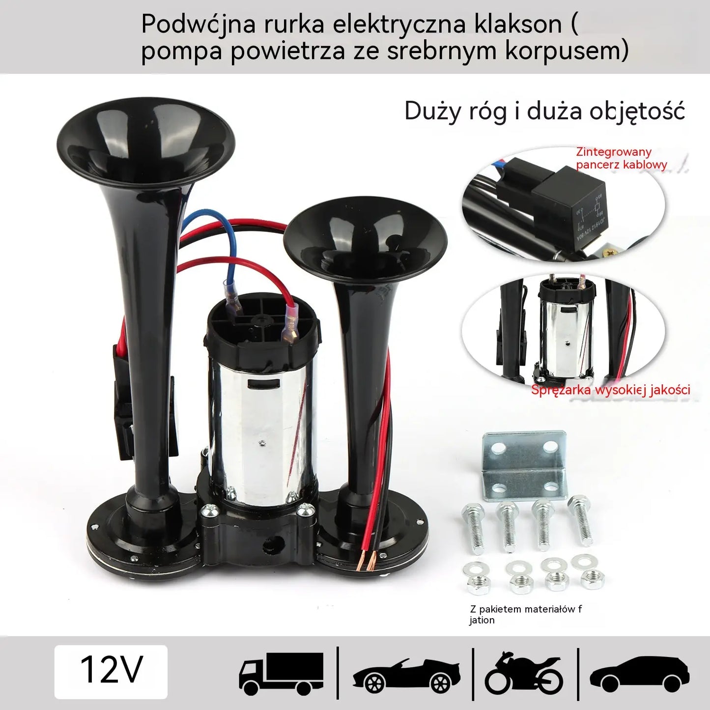 🚗🚂📣Klakson pneumatyczny do pociągów, ciężarówek i samochodów