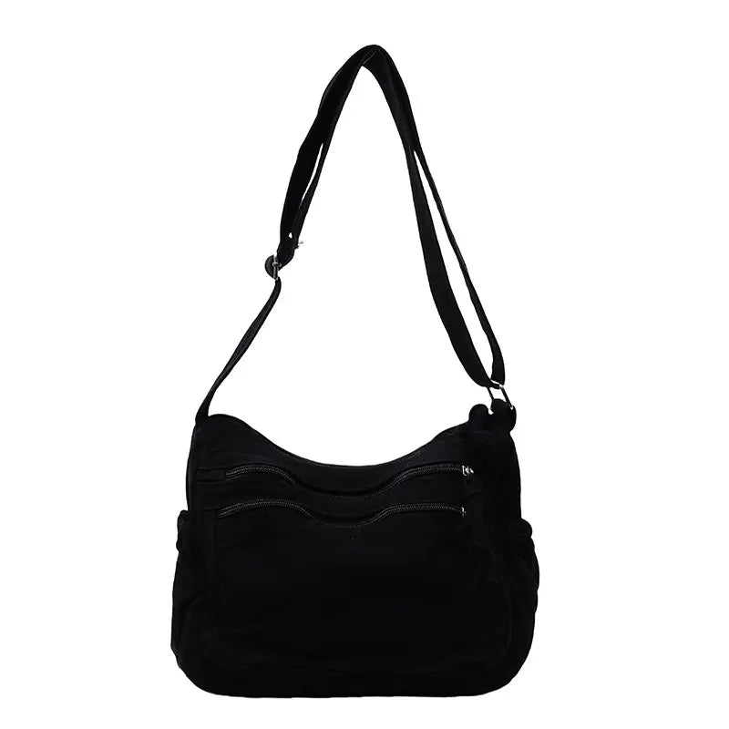 👜✨Τσάντα χιαστί μεγάλης χωρητικότητας από καμβά με όψη παλαίωσης: διαθέτει σχεδιασμό με πολλαπλές θήκες που κλείνουν με φερμουάρ και φαρδύ, ρυθμιζόμενο λουράκι ώμου.