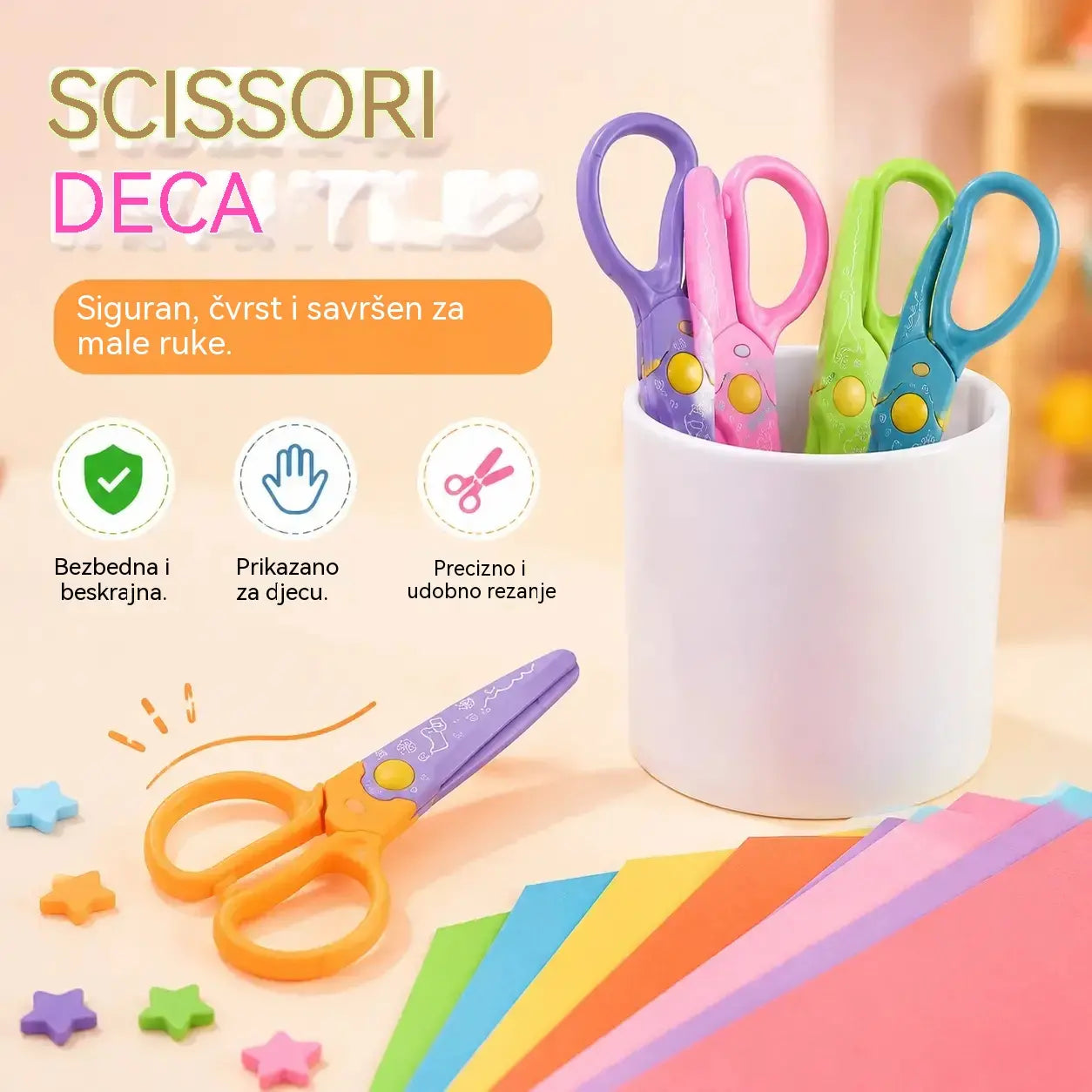 🥰【6 komada - 6 različitih oblika】Samo 22 eura✂️🌈Sigurnosne škare za djecu (za DIY konstrukcije)