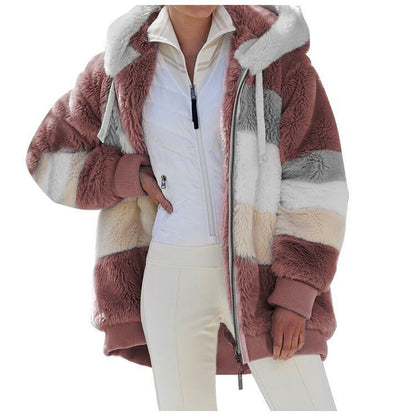☃️Oferta limitada 35%❄️【S-5XL】Nueva chaqueta de invierno para mujer 2025, gruesa con franjas de felpa