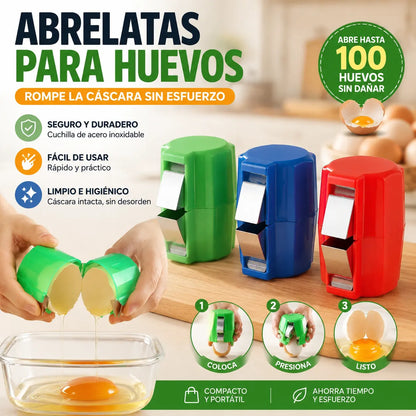 【3 piezas 25 euros】 Rompehuevos rápido: rompe cientos de huevos más rápido y de forma más limpia