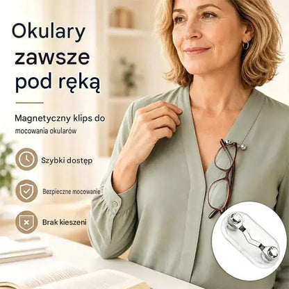 5 szt. 99 zł🧷🧲 Magnetyczny klips do mocowania okularów, uniwersalny wieszak na okulary do czytania, okulary z filtrem światła niebieskiego i okulary przeciwsłoneczne. Koniec z zgubionymi okularami!