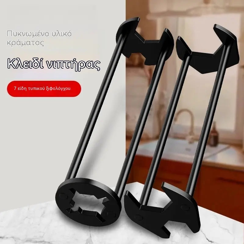 🔥【2 είδη για 27€】Πολυλειτουργικό κλειδί νεροχύτη, κλειδί γενικής χρήσης για σωλήνα νερού, εργαλείο εγκατάστασης και επισκευής νεροχύτη μπάνιου και βρύσης