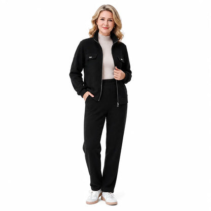 💖【Top + spodnie】1 komplet 159 PLN🔴💥【M-4XL】Damski welurowy komplet w stylu casual – luźny, wyszczuplający, ocieplany polarem i pogrubiany (bluza + spodnie)