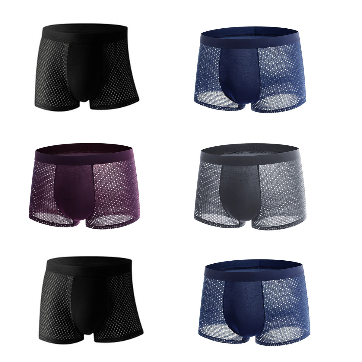 🔥50% de descuento【Compre 3, obtenga 3 gratis】Calzoncillos bóxer de seda helada de malla para hombre 2025 Primavera Verano