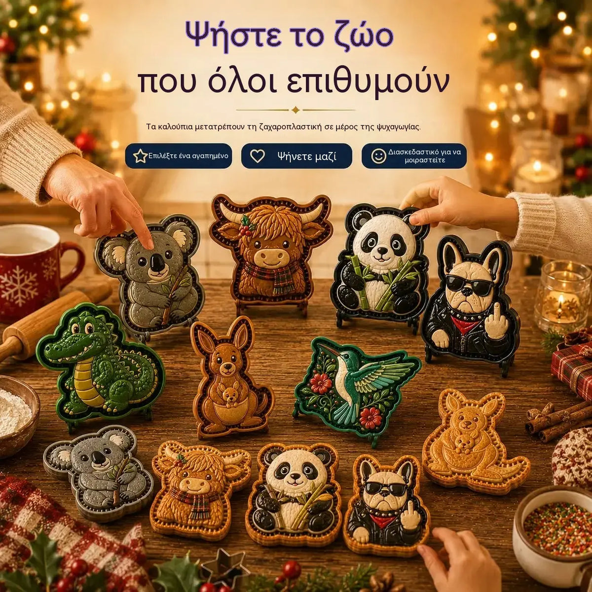 🥧【2 για 25 ευρώ】 Σειρά από καλούπια για μίνι κέικ σε σχήμα ζώων