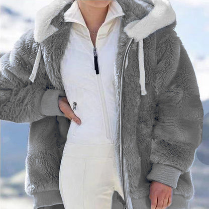 ☃️Ograničeni popust od 39%❄️【Kupite 1, dobijte 1 gratis】[S-5XL] Ženska jakna za 2025. s kontrastnim prugama od debelog pliša
