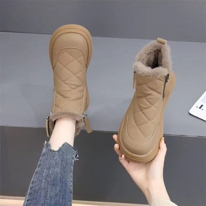👢【35-41】Nuevo estilo para otoño e invierno, botas cortas impermeables, antideslizantes, cálidas y de moda con suela suave.-4144987