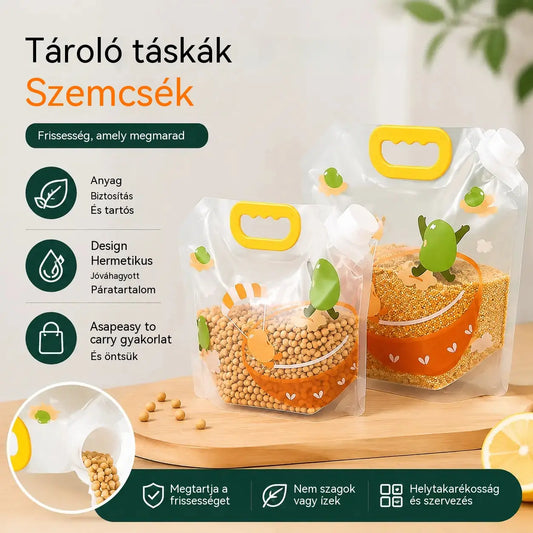 📢📢 50% kedvezmény! 6 darabos készlet (tölcsérrel) ⏰ Többcélú élelmiszertárolási, rovar- és nedvességálló zacskók.