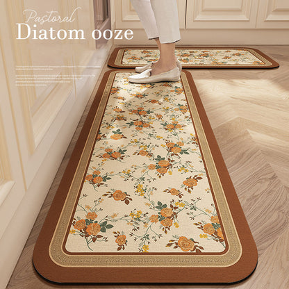 💥50 % de descuento💥【40*60cm+40*120cm】Nueva alfombra antideslizante absorbente de agua de lodo de diatomeas🦶