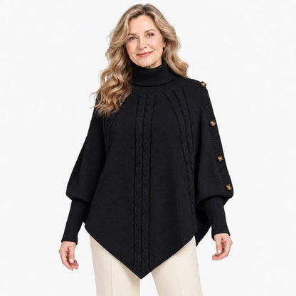 【S-3XL】Absolutny hit na sezon jesienno-zimowy! Ta ciepła, dzianinowa peleryna pozwala łatwo ukryć niedoskonałości sylwetki. ✨