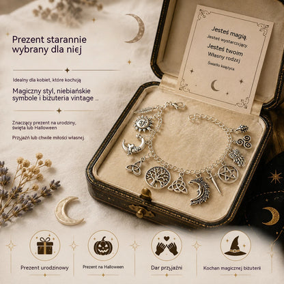 🔥【Kup 1, a 1 dostaniesz gratis!】2 za 99z Bransoletka z zawieszkami w stylu vintage o mistycznym charakterze dla kobiet – biżuteria w stylu niebiańskim, gotyckim i boho 🔮✨