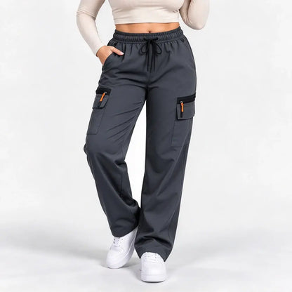 【XS-XXL】Damskie spodnie sportowe casual – z gumką w pasie, kieszeniami na zamek, do fitnessu, trekkingu i biegania