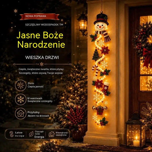 🎄🎃Ostatni dzień! 🎅Ciesz się 49% rabatem na podświetlane świąteczne dekoracje drzwi!