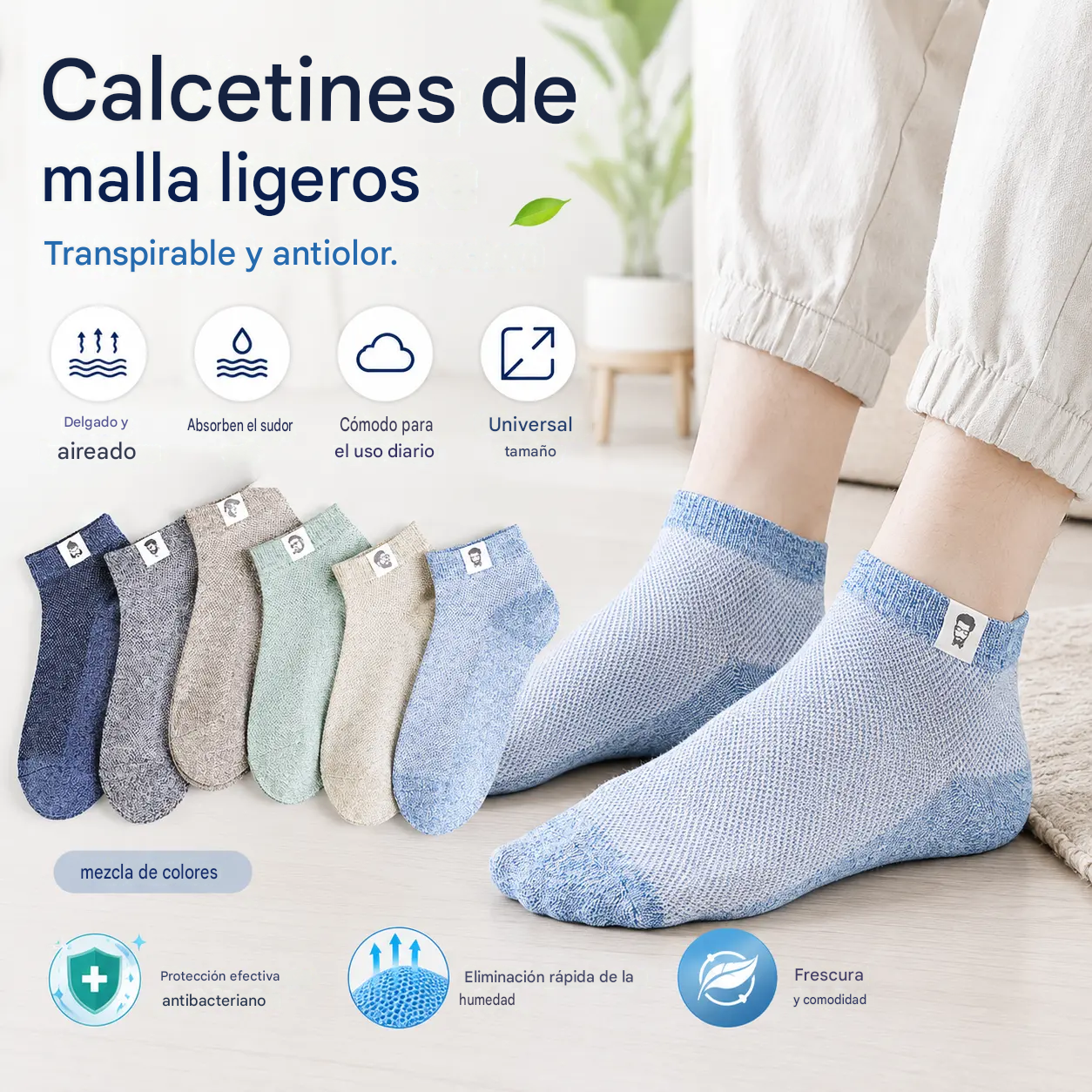 10 pares por 27 euros🔥⚡🧦 Calcetines transpirables, antibacterianos y resistentes al olor para hombre