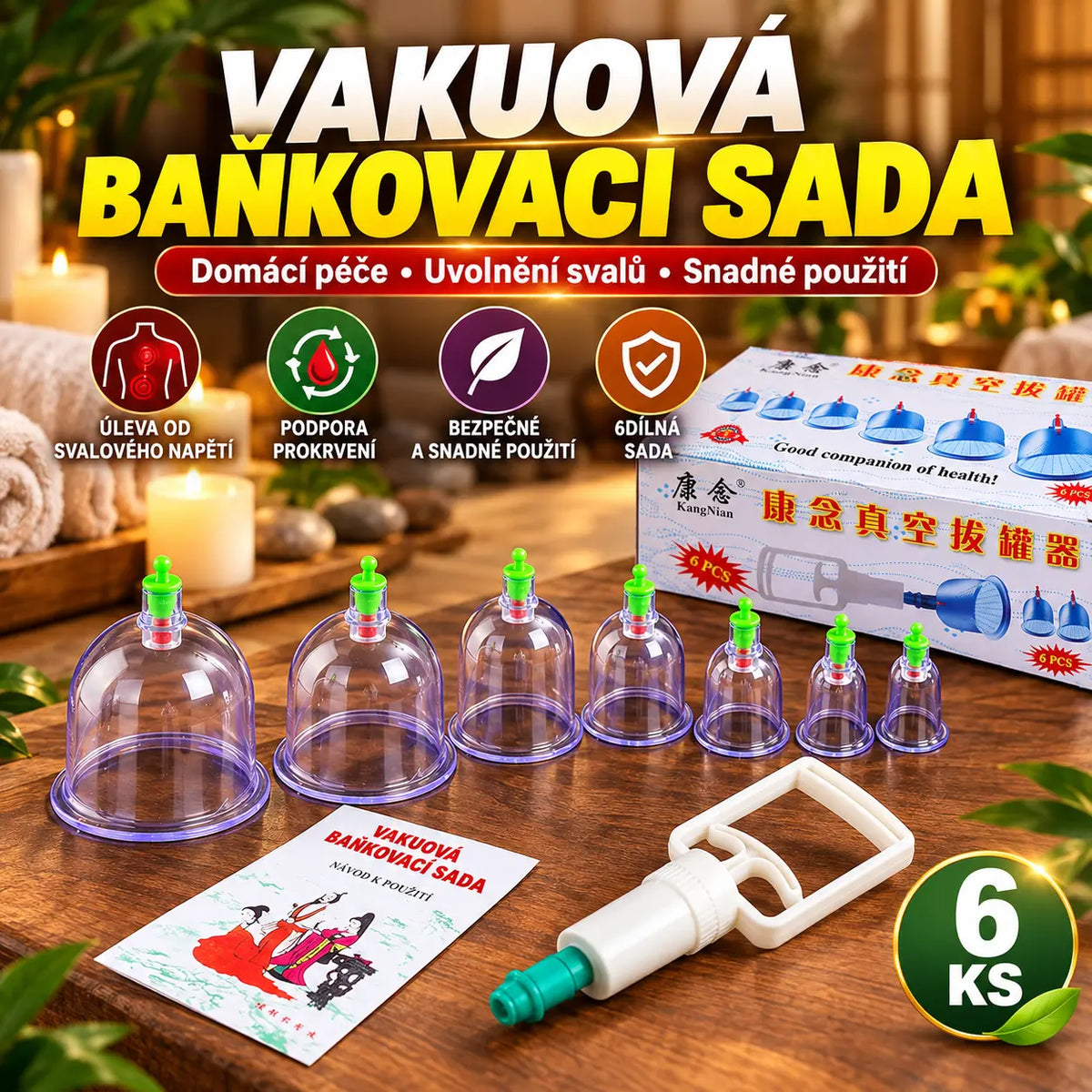 Ένα σετ €28🧬 Σετ θεραπείας με βεντούζες κενού – Πυκνωμένο, Αντλία αναρρόφησης, Διαφανές 🩺