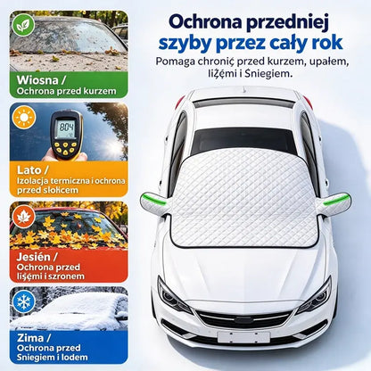 Osłona na szybę samochodową – przeciwśniegowa, przeciwsłoneczna, uniwersalna, gruba, na pół maski