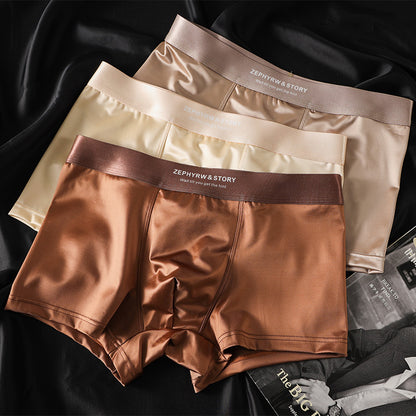 🔥🩲【Paquete de 6 unidades】Nuevos calzoncillos de seda fría para hombres, bóxers transpirables de verano, calzoncillos de satén para hombre