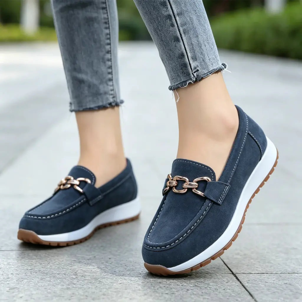Damskie mokasyny wsuwane w stylu retro – wygodne, płaskie buty na co dzień – oddychające buty do chodzenia w stylu vintage