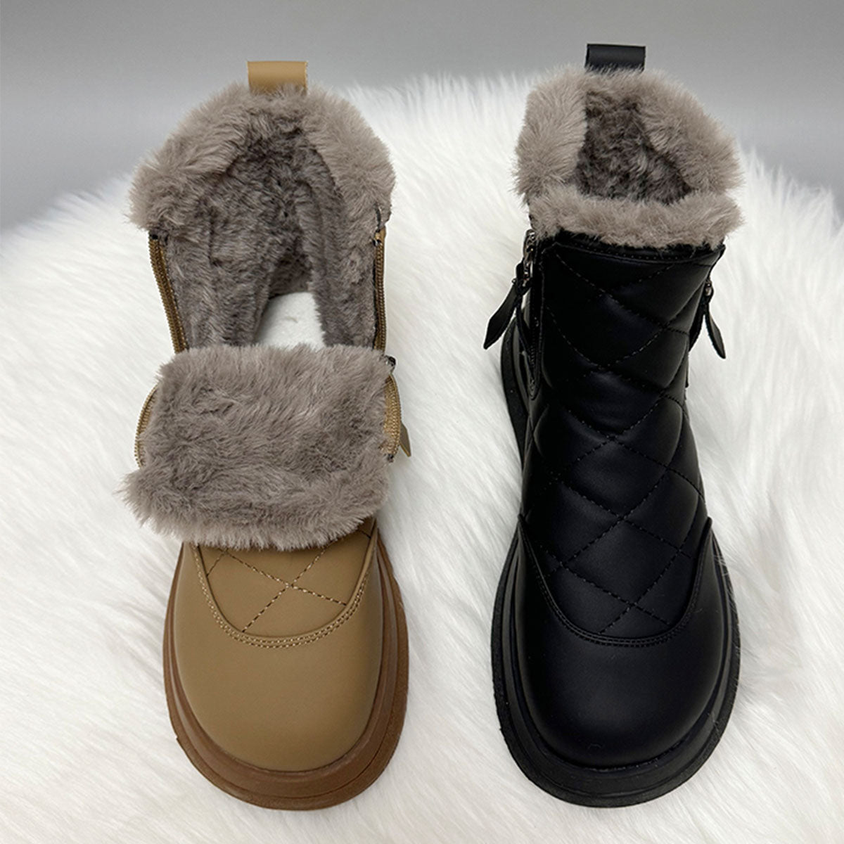 👢【35-41】Nuevo estilo para otoño e invierno, botas cortas impermeables, antideslizantes, cálidas y de moda con suela suave.-4144987