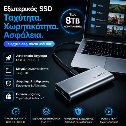 Τελευταία ημέρα έκπτωσης 50% - Φορητός εξωτερικός SSD - Προστατέψτε τις φωτογραφίες, τα βίντεό σας και τα σημαντικά αρχεία σας.