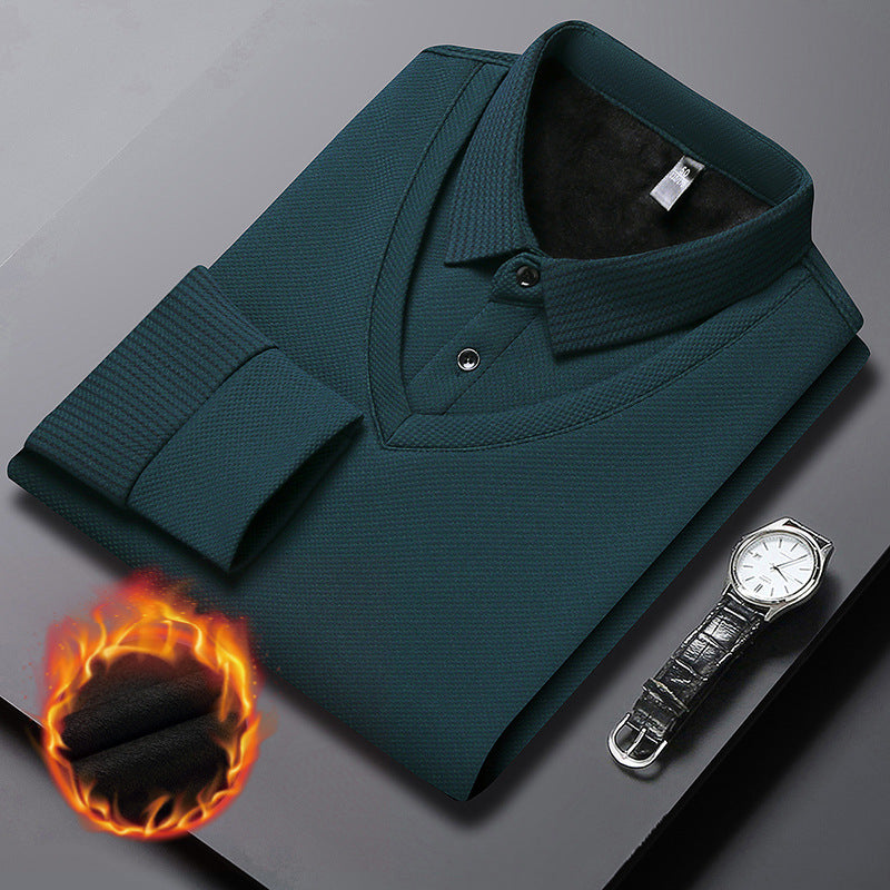【M-4XL】 👔 Męska koszulka polo z długim rękawem typu „2 w 1” · Ocieplana, z podszewką · Elegancki fason z klasycznym kołnierzykiem i rękawami w paski · Styl casualowy i biznesowy!