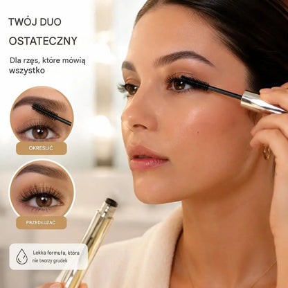 💥🔥【2 sztuki】—🤩Najpopularniejsza opcja🔥Oferta specjalna 2026🔥Zestaw super wydłużającego tuszu do rzęs i zalotki