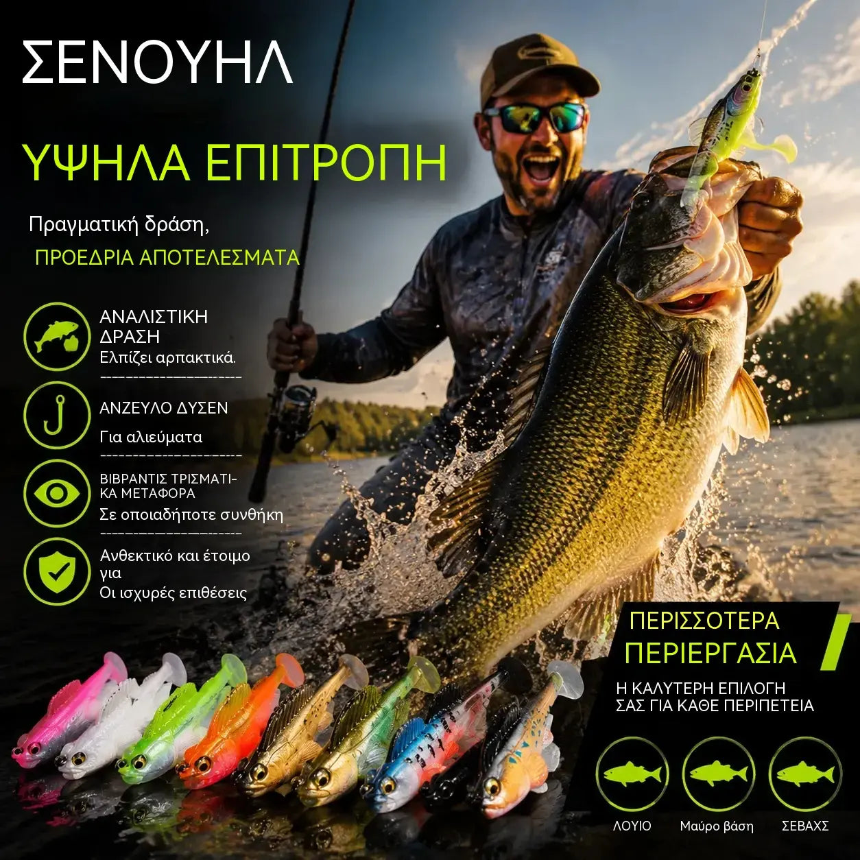 [1 σετ των 8] για 26 ευρώ🎣🐟【Ψαρεματικό Gadget】Σετ 8 μαλακών δολωμάτων σε σχήμα Τ
