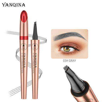 🎁 1+1 ΔΩΡΕΑΝ! ⚡ Μολύβι φρυδιών 3D Microblading με 4 άκρες πιρουνιού – Τέλεια φρύδια σε λίγα λεπτά! ✨🖌️