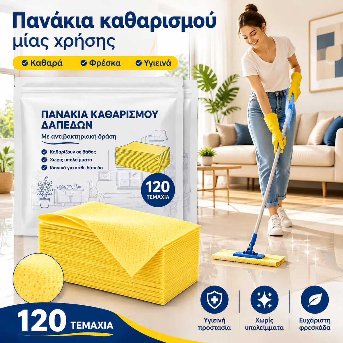 🧹【Αγοράστε 1 και πάρτε 1 ΔΩΡΕΑΝ!】✨ 240 Αντιβακτηριδιακά και Αποσμητικά Δισκία Καθαρισμού Πολλαπλών Χρήσεων | Κατάλληλο για Ξύλινα Δάπεδα, Δάπεδα Laminate, Πλακάκια και Τοίχους RV