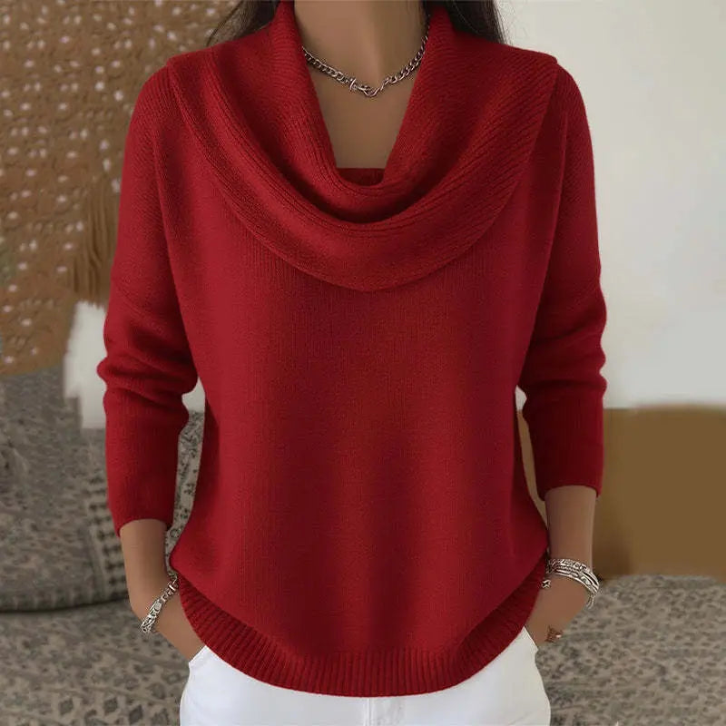 🔥【S–3XL】Νέα γυναικεία πλεκτή μπλούζα σε ενιαίο χρώμα για το φθινόπωρο και τον χειμώνα – μαλακή και άνετη