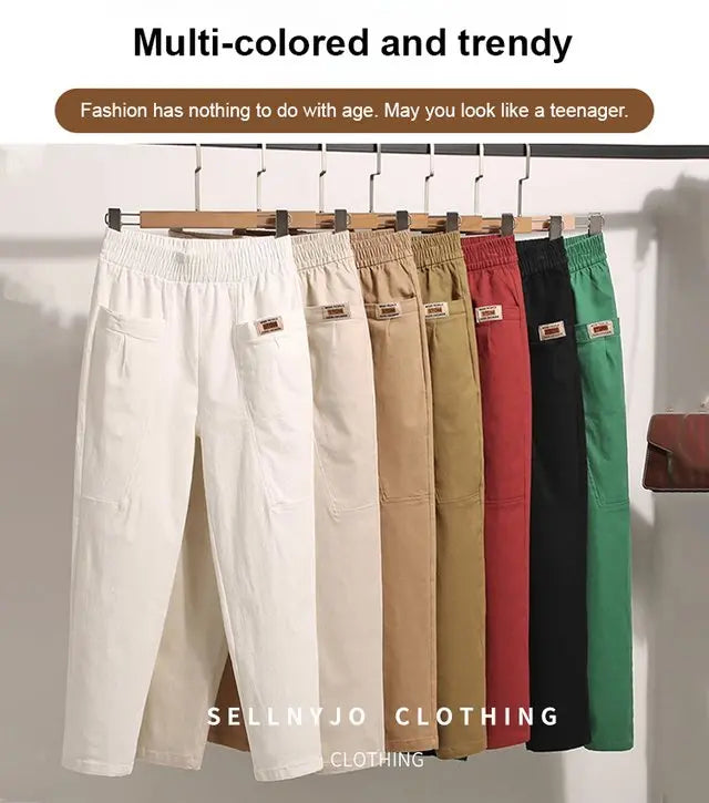 🔥【1 τεμάχιο 29 ευρώ 】🔥【M-6XL】👖Καλοκαιρινό νέο στυλ γυναικείο ψηλόμεσο παντελόνι casual