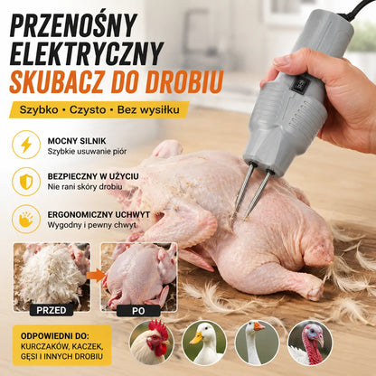 🐓🦆Prenosný elektrický sťahovák peria pre kurčatá, kačice, husi a hydinu (nabíjanie cez USB)