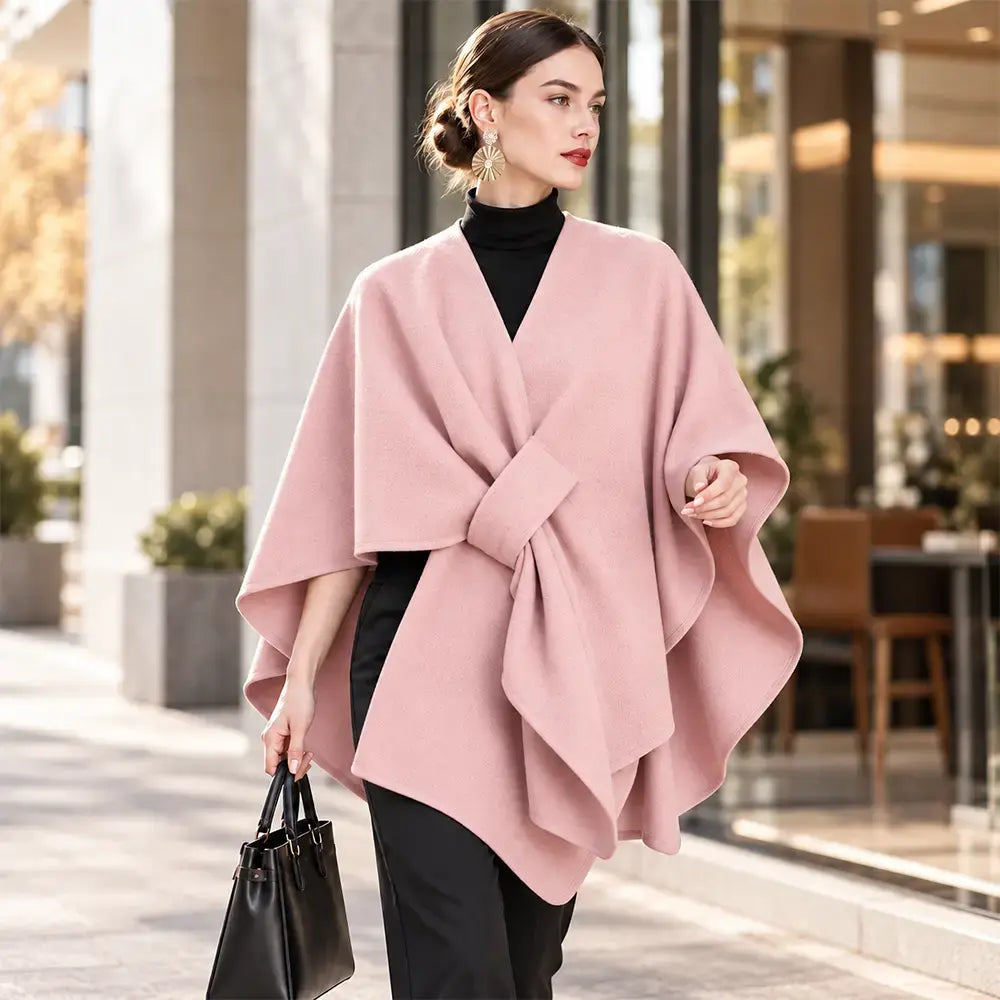 🧥 Πολυλειτουργικό υφαντό σάλι σε στιλ κάπας για το φθινόπωρο και τον χειμώνα! Κομψός σχεδιασμός σε στρώσεις, ευέλικτο στυλ, ζεστό και άνετο!