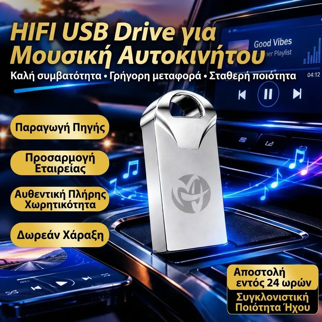 🚗🎵🎵【64GB】【USB flash drive μουσικής】περιέχει 4.000 τραγούδια, 300 μουσικά βίντεο και ηχητικά εφέ 6D