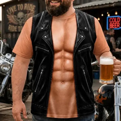 💪【S-5XL】Διασκεδαστικά ανδρικά μπλουζάκια με σχέδια που θυμίζουν μυς.🏍️