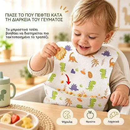 🛡️【30 τεμάχια】👶 Σαλιάρα μωρού μιας χρήσης με τρισδιάστατη θήκη που δεν στεγανοποιεί – Λεπτή, αδιάβροχη και πρακτική για καθημερινή χρήση 🍽️