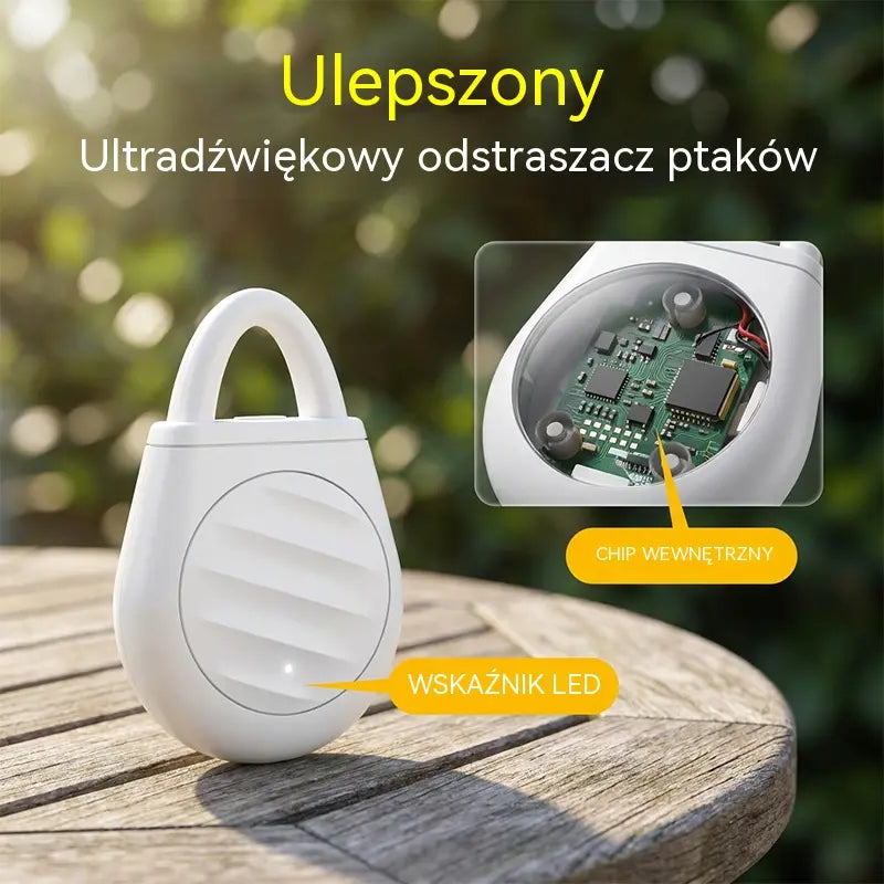 🐦 Koniec z problemami z ptakami, zwierzętami i szarańczą! Przenośny ultradźwiękowy odstraszacz ptaków w formie breloczka