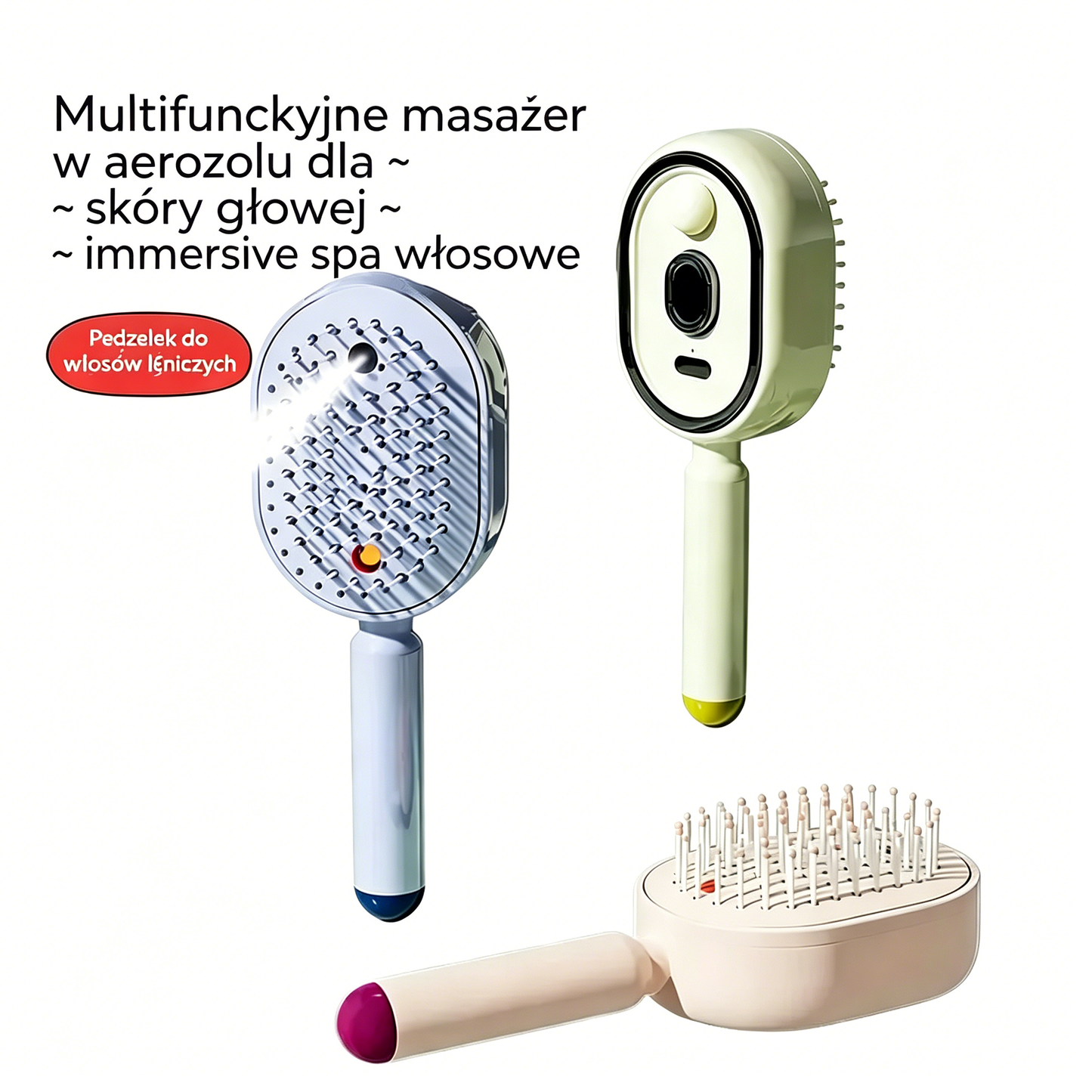 ⚡💨 Elektryczny sprayer z grzebieniem do masażu i poduszką powietrzną