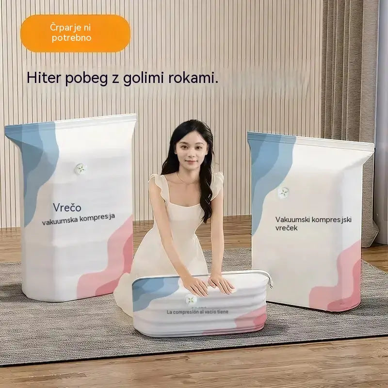 🧳 5 artiklov za samo 25 € 💨 Velike, fleksibilne vakuumske vrečke za shranjevanje: Zračna črpalka ni potrebna, neprepustne, idealne za prihranek prostora v kovčku in doma ✈️