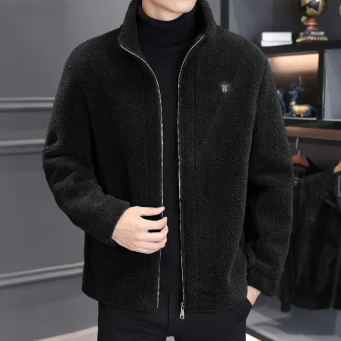 🔥🔥😍30% zniżki!🔥【M-4XL】🐏Nowa zimowa kurtka z jagnięcej skóry męska Gruby, ciepły, swobodny płaszcz męski