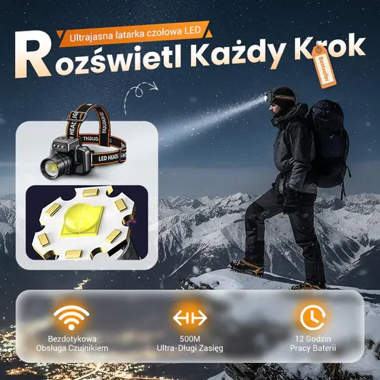 【🔥Gorąca sprzedaż🔥】Nowa latarka czołowa z jasnym światłem