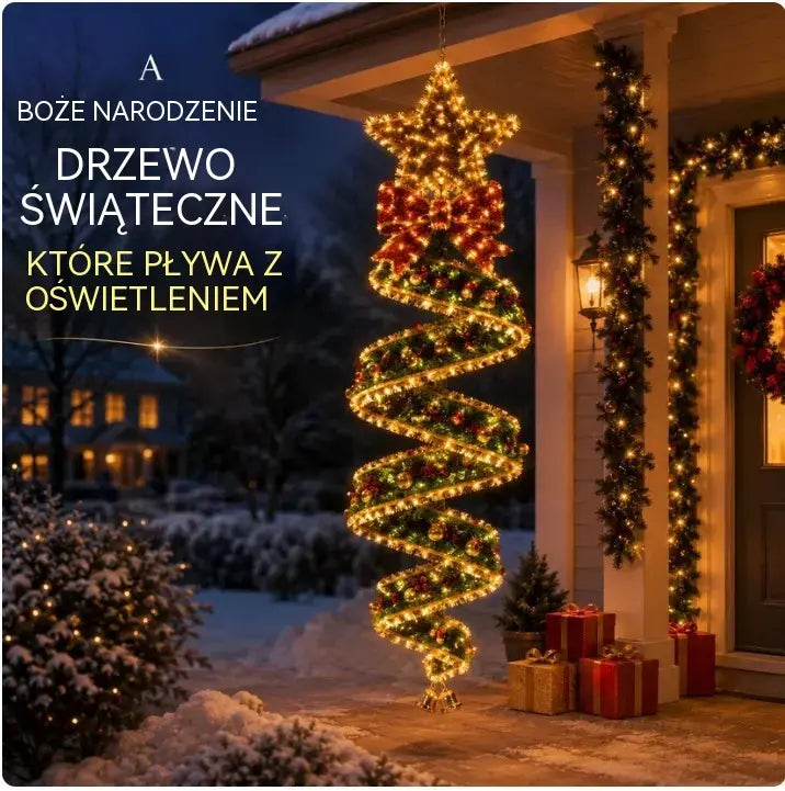 🎄 Kolekcja spiralnych lamp wiszących LED z nutką świątecznej magii ✨