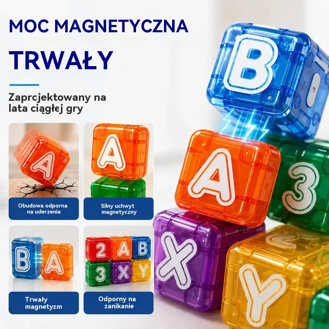 1 zestaw 109zł 📢📢40% zniżki tylko przez ograniczony czas! 【40 klocków + pudełko do przechowywania】⏰Magnetyczne klocki z literami i cyframi dla dzieci