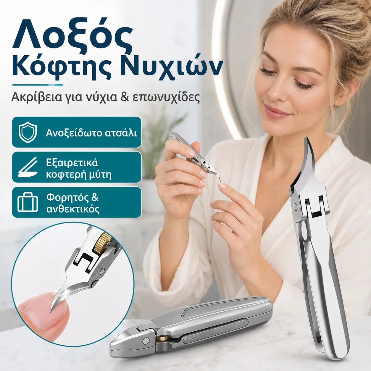 1 τεμάχιο 26 ευρώ ✂️Εξαιρετικά κοφτερό ψαλίδι νυχιών για ακριβές κόψιμο των νυχιών, που διαμορφώνει εύκολα τις άκρες χωρίς να καταστρέφει τα νύχια.
