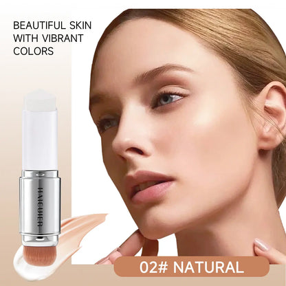 🎁Συσκευασία 3 τεμαχίων🎉 Concealer Stick V (με αποσπώμενη κεφαλή βουρτσίσματος) - Κορεάτικο foundation stick περιποίησης δέρματος που αλλάζει χρώμα, που περιέχει κάψουλες κολλαγόνου