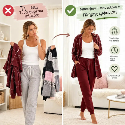 Χειμερινό σετ (μπλούζα + παντελόνι): 33 € ανά σετ.【S-3XL】💃 💖 Νέο σετ ρούχων χαλάρωσης — Απλό αλλά κομψό.