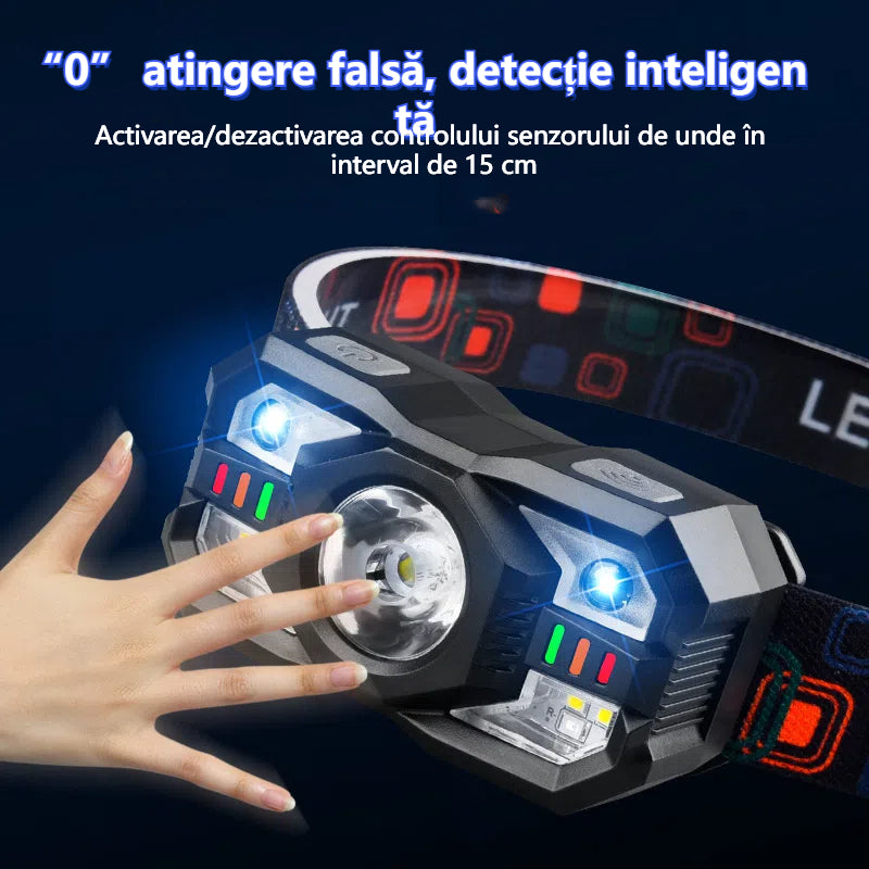 💡🌟【Gorąca sprzedaż】🔥🔥Inteligentna lampa indukcyjna o długim czasie pracy baterii, montowana na głowie, nocna latarka wędkarska