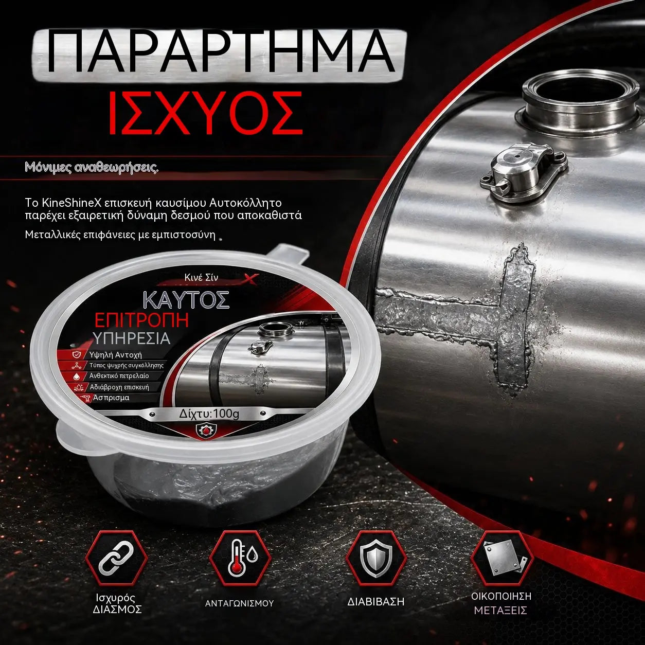 🚗⛽Κόλλα επισκευής ρεζερβουάρ καυσίμου